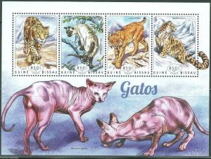 GUINEA BISSAU 2014 WILD CATS  SHEET MINT NH