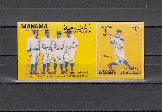 Manama, Mi cat. 917, BL175. Baseball 2-D s/sheet. ^