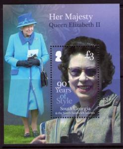 South Georgia 90 years of Style sheetlet superb MNH issued on 21-04-16