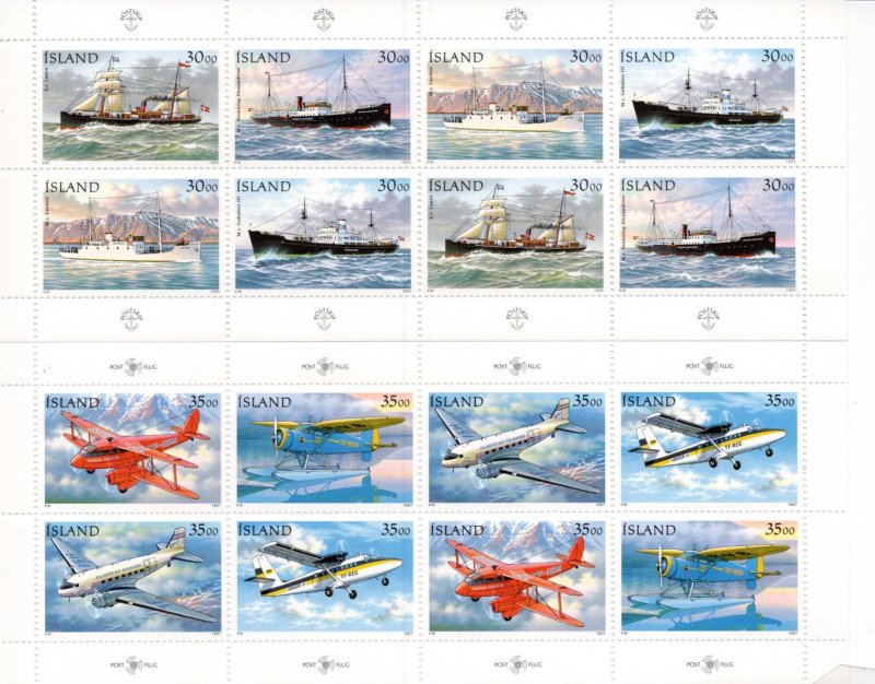 ICELAND. 1995, 1997.Postal ships II and Mail Planes II..