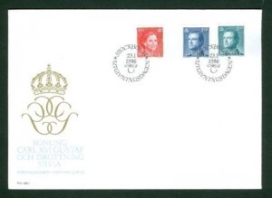 Sweden. FDC 1986. King Carl Gustaf Queen Silvia.  Engraver  Cz Slania 