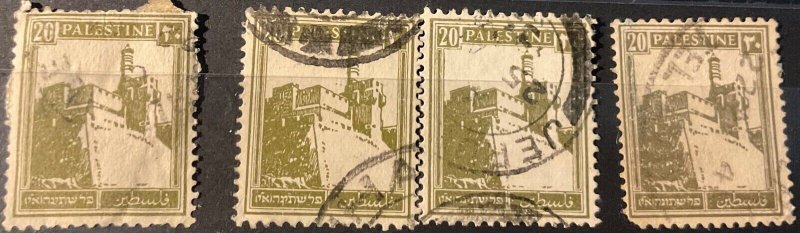 PALESTINE. BRITISH MANDATE. 1927. 10 m. Tomb of Rachel. Lot of 4 Used Stamps-