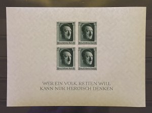 [AG] Germany 1937 Sc #B103 Mi Block 8 Mint *Never Hinged* Mi-CV 220€