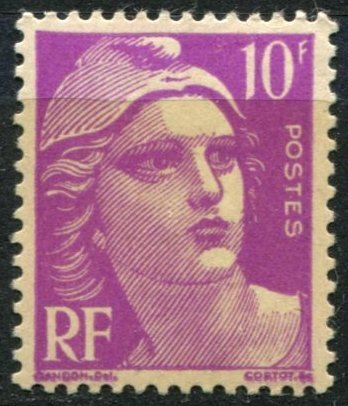 France Sc#600 MNH, 10f brt vio, Marianne (1948)