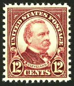 1931 12c Grover Cleveland, Brown Violet Scott 693 Mint F/VF NH