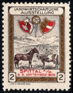 1909 Czechoslovakia Poster Stamp Agricultural Exhibition Spittal an der Drau
