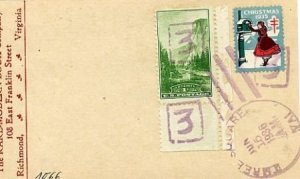 US Virginia, Three Square 740 Fancy Cancel Cover