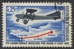 France #1218 Letord Lorraine Bimotor Plane Used CV$0.30