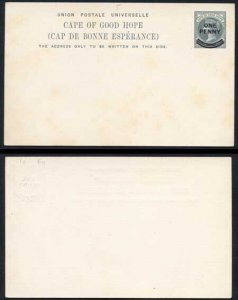 Cape of Good Hope QV 1 1/2d Grey Postcard with one Penny O/P Mint