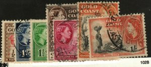 Gold Coast #148 MNG, 149-51, 153, 155-6 used