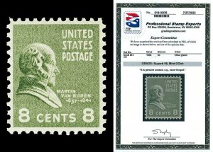 Scott 813 1938 8c Presidential Issue Mint Graded Superb 98 NH with PSE CERT!
