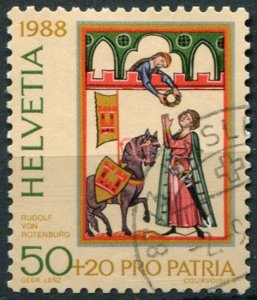 Switzerland Sc#B543 Used, 50c+20c multi, Pro Patria 1988 (1988)