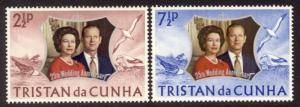 Tristan da Cunha Sc# 178-9 MNH 25th Wedding Anniversary