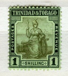 TRINIDAD; 1913 early Britannia issue Mint hinged Shade of 1s. value