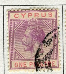 CYPRUS; 1921 early GV issue fine used 1Pi. value