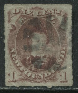 Newfoundland 1877 1 cent red lilac used