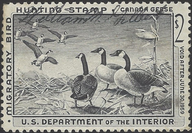 US Scott #RW25 Used Fine 1958 US Federal Duck Stamp