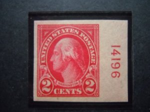 #577 Imperforated Plate # Single MNH OG VF CV $12 Includes New Mount