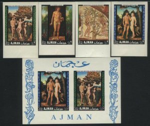 Nudes by AJMAN MNH Michel 281-85 Bk 41 IMPERFORATED
