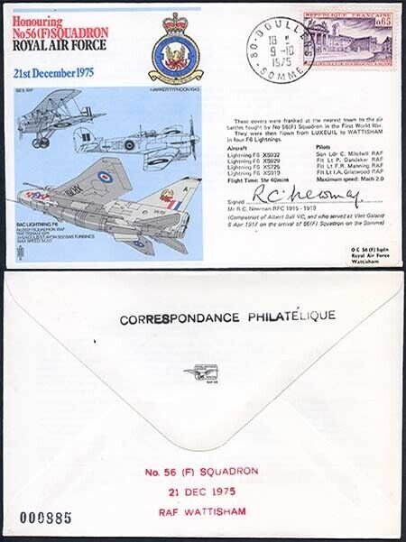 RAF38c Honouring No.56(F) Squadron RAF Signed by R.C. Newman (A)