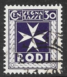 ITALY AEGEAN ISLANDS RHODES GREECE 1934 30c POSTAGE DUE Sc J4 VFU