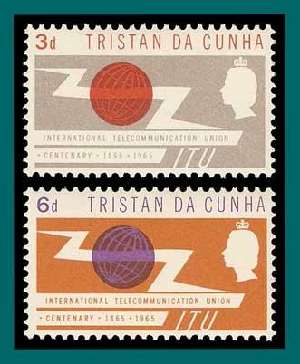 Tristan da Cunha 1965 ITU Centenary, MNH 85-86,SG85-SG86