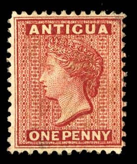Antigua #20 Cat$65, 1884 1p rose red, hinged
