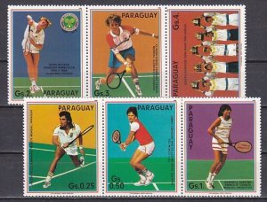 Paraguay, Scott cat. 2189 a-f. Tennis Players issue. ^