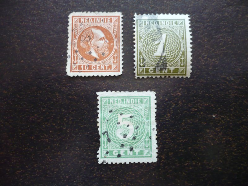 Stamps - Dutch East Indies - Scott# 9, 17, 21 - Used 3 Stamps