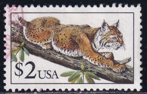 USA 1990 Sc 2482 Bobcat Stamp Used