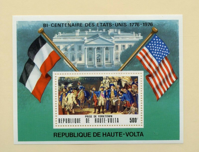 UPPER VOLTA SCOTT # 358 US BICENTENNIAL  ISSUE IMPERF SOUVENIR SHEET  MINT NH 