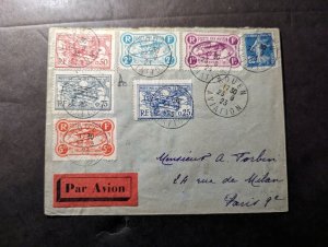 1923 France Airmail Cover Rouen Aviation Meeting to Paris 9e Semi Official Stamp