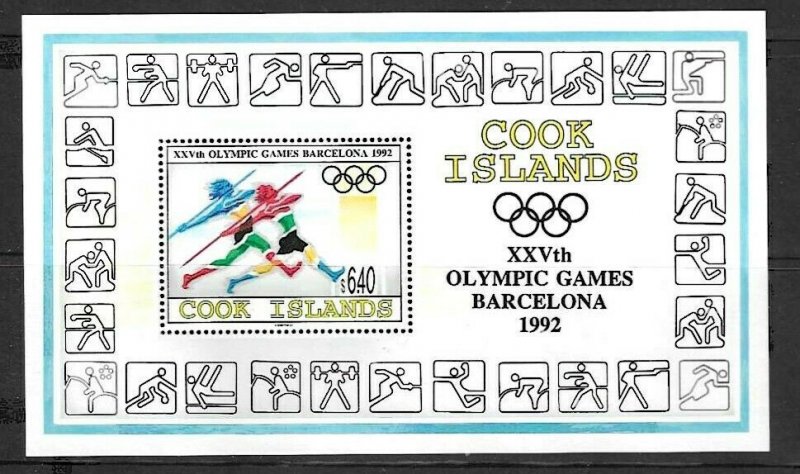 COOK ISLANDS SGMS1310 1992 OLYMPIC GAMES MNH 