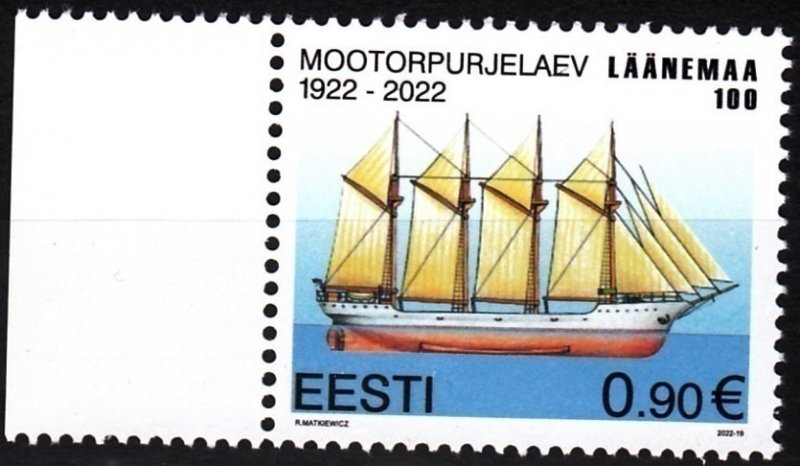 ESTONIA 2022-14 TRANSPORT: Motor Sailer Centenary, MNH