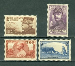 FRANCE 1940 WAR CHARITIES  #B97-100 SET MINT NO THINS...$14.00