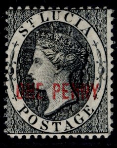 ST. LUCIA QV SG26, 1d black, M MINT. Cat £50.