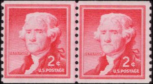 US #1055a JEFFERSON MNH LINE PAIR