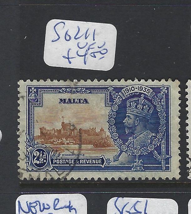 MALTA  (PP2907B)  KGV SILVER JUBILEE 2 1/2 D  SG 211   VFU