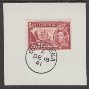 St HELENA 1938 KG6  2s6d maroon  on piece with MADAME JOSEPH  POSTMARK