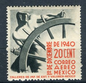 MEXICO; 1941 early Presidential Camacho Airmail issue Mint hinged 20c. value