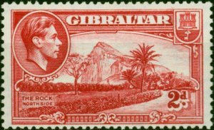 Gibraltar 1944 2d Carmine SG124c V.F MNH