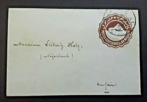 Cairo Egypt Mourning Cover Embossed Egyptian Stamp Cancelled Over It