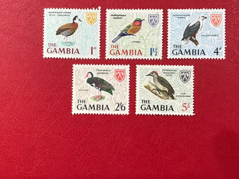 GAMBIA Sc#216-217//220//224-225 1966 Birds  Short set MNHOGVF/SUP (HS-17)