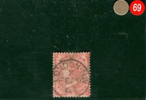 GB QV SG.82 4d Pale Red (Hairlines, Plate 4) Superb London 1864 CDS Used GRED69