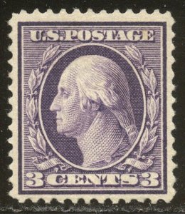 U.S. #359 CHOICE Mint VF w/ Cert - 1909 3c Violet on Bluish Paper