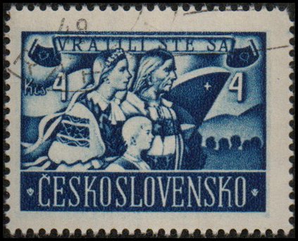 Czechoslovakia B162 - Cto - 4k+4k Repatriated Slovaks (1946) (cv $1.00)