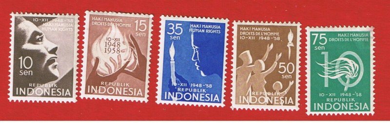 Indonesia #468-472  MVFLH OG  Light  Free S/H