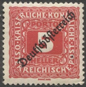 AUSTRIA 1919  Sc J64 5h Postage Due MNH, F-VF