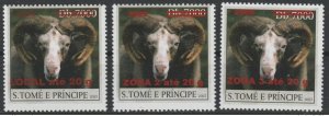 Sao Tome & Principe 2008 / 2009 Mi. 3998 - 4004 sheep sheep sheep fauna 3 val.-