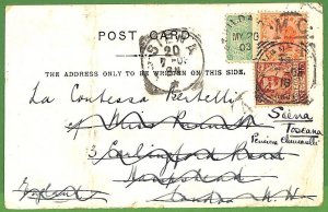 P1007 - VICTORIA - Postal History - ST KILDA to Italy REDIRECTED Mixed franking